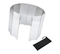 CLISPEED Foldable Camping Stove Windscreen 10 Plates Aluminium Alloy Windproof Screen Prevents Heat Loss for Outdoor Picnic and Bbq Cooking Random Color