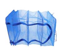 CLISPEED Foldable Hanging Drying Basket with 4 Layers, Large Capacity Nylon and Iron Wire Mesh Rack for Dehydrating Fruits and Meat at Home or Outdoors, Weather Resistant Blue Design