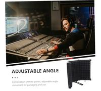 CLISPEED Foldable Iron Sponge Microphone Windproof Shield with Noise Reduction for Recording Studios Material Pop Filter Cover to Reduce Plosives Breath Sounds and Ambient Noise