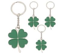 CLISPEED Four Leaf Key Ring Graduation Week Zinc Alloy Key Pendant 4pcs | Green Lucky Clover, Delicate Keychain Festival Key Ring for Girls and Seniors, Good Gloss, Easy to Use