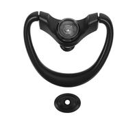CLISPEED Front Door Ring Knocker with Cat Eye Viewer Zinc Alloy Drop Ring Door Pull in Matte Black for Wooden Entry Gates