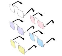 CLISPEED Funny Spoof Glasses Random Color 5pcs for Cat and Dog Personal Photo Props Lightweight Metal Plastic and Resin Suitable for Pet's Party and Creative Costume Accessories