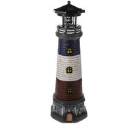 CLISPEED Garden Lighthouse Statue Resin Figurine with Solar Light Outdoor Ornament for Lawn and Patio Decor Durable Coastal Design for Home and Garden Decorations