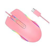 CLISPEED Girl Glowing Mouse Rgb Backlight Usb Type-c Optical Mouse for Gaming Computer for Girls Who Love