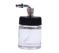 CLISPEED Glass Airbrush Paint Bottles with Cap and Adaptor Refillable Siphon Feed Jars Compatible with Master and Badger Airbrush Models Paint Cups for Precise Model Painting