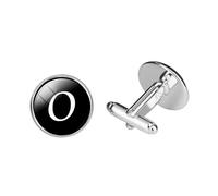 CLISPEED Glass and Copper Cuff Link Sleeve Button with O Letter Pattern Lightweight Collar and Sleeve Decoration for Mens Shirts Electroplated Smooth Finish Easy to Clean Accessory