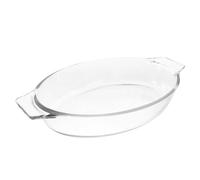 CLISPEED Glass Baking Dish and Roasting Plate 0.8l Oval Borosilicate Heat-Resistant Oven Dish with Double Handles for Baking and Roasting