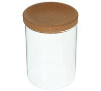 CLISPEED Glass Cotton Ball Dispenser Jar with Bamboo Lid, 400ml | Bathroom Counter Organizer, Design, Quick Refill Access, for Makeup Pads and Ear Picks