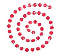 CLISPEED Glass Octagon Beads Chain Hanging Strand Garland for Door Curtains and Chandelier Parts Metal and Glass Bead String Decor with Bright Deep Red Color Multipurpose DIY Decoration for