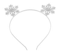 CLISPEED Glitter Christmas Snowflake Headband with Comfortable Versatile Fit, Silver Zinc Alloy Material, Adorable Sparkling Design for Holiday Gathering and Winter Party Accessories