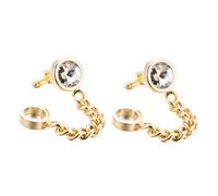 CLISPEED Gold Plated Crystal Cuff Links for Men Elegant Shirt Studs for Wedding Business Party Supply Lightweight Suit Accessories for Formal Occasions and Special Events