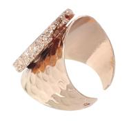 CLISPEED Gold Plated Natural Stone Crystal Ring for Women, Irregular Raw Stone Delicate Finger Jewelry, White Gold Decorative Party Statement Ring