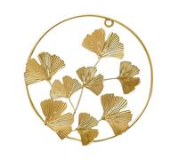 CLISPEED Golden Ginkgo Leaf Wall Hanging Decor, Nordic Iron Hollow Pendant, Ginkgo Leaf Ornament for Living Room Home Craft Art