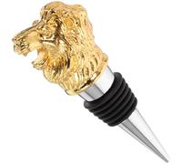 CLISPEED Golden Lion Airtight and Easy to Clean Wine Bottle Decorative Wine Stoppers Wine Bottle Made of Zinc Alloy and Silicone Retro Elegant Style for Home Bar Use