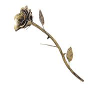 CLISPEED Golden Metal Rose Artificial Flower for 6th Wedding Anniversary - Vintage Style Iron Everlasting Love Token, Forever Artificial Rose Gift for Him and Her, Home Décor