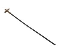 CLISPEED Golden Plastic Clergy Cross Scepter with Comfortable Holding and Resistant to Deformation Features, 54 Inch Detachable Wand for Church Festival and Role Play Ceremonies
