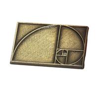 CLISPEED Golden Ratio Metal Lapel Pin Digital Graphic Badge Rectangle Brooch Medieval Artistic Style Vintage Sophisticated Accessory for Teacher's Day Special Occasions