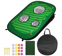 CLISPEED Golf Chipping Game: Pop Up Foldable Practice Net and Hitting Mat Set - Training Accessories for Adults Kids Summer Backyard Lawn Outdoor Activities Includes Balls