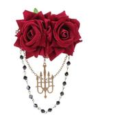 CLISPEED Gothic Royal Court Style Brooch Hair Clip Dark Vintage Plastic Alloy Decorative Accessory Bride Bridegroom Banquet Evening Party Rose Shape