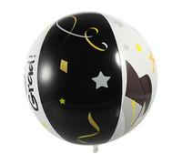 CLISPEED Graduation Party Inflatable Beach Ball PVC Inflating for Indoor Outdoor Fun Creative Graduation Elements Odorless for Pool Beach Games