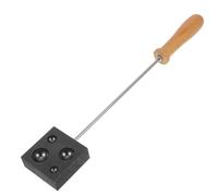 CLISPEED Graphite Small-Capacity Half Sphere Mold with Wooden Handle for Metal Casting and Smelting Black Mold Suitable for Wood and Glass, for Professional Studios and Personal Use