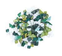 CLISPEED Green White Irregular Glitter Crystal Smooth Stones DIY Craft Materials Heat Resistant Decorative Mosaic for Handmade Jewelry Home Decor