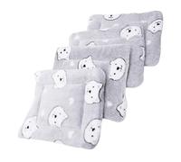 CLISPEED Guinea Pig Blanket and Small Animal Cage Pad 4pcs Set Soft Wool Sleeping Mat Warm Grey S Size for Hamsters Hedgehogs and Rabbits
