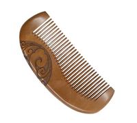 CLISPEED Hair Comb Relief Headache Half Moon Shape Anti-static Peach Wood Carving Scalp Massage Comb for
