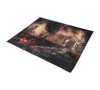 CLISPEED Halloween Backdrop Fabric Cloth with High Definition Painting and Realistic Effect for Home and Tablecloths, Spooky Halloween Theme Pattern Background Decor for Photography