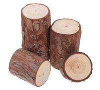 CLISPEED Hamster Accessories Versatile Placement Easy Maintenance and 4pcs Wooden Featuring Rustic Tree Stump Design Cage Ledge for Small Animal Habitat Decor for Hamster Natural Log