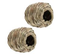 CLISPEED Hamster Tunnel for Hamster Hide and Explore 2pcs for Small Animals, Multi-purpose Nest for Training and Entertainment, Natural Material Small Playing Tunnel