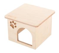 CLISPEED Hamster Wooden Hideout House Platform and Climbing Ladder Solid Wood Small Animal Cage Accessory for Dwarf Hamsters and Mice for Indoor Use