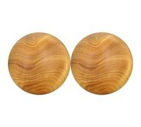 CLISPEED Hand Massage Balls for Stress Reduction Hand Pain Relief and Wooden 2pcs Physical Therapy Complement Yellow Handheld Palm Exercise Massage Balls