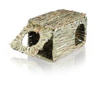 CLISPEED Hand-woven Straw Nest Bed for Small Bunnies and Hamsters, Comfortable Indoor Rabbit House Providing A Cozy Resting Environment and Exercise Play Area
