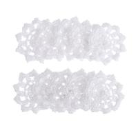 CLISPEED Handmade Crochet Flowers 20Pcs Cotton Lace Appliques for Sewing Crafts and Decorative Embellishments on Hats and Clothing