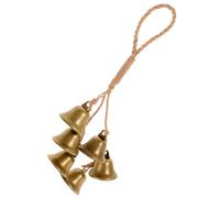 CLISPEED Handmade Hanging Witch Bells Decorative Wind Chimes with Rope and Iron Material, Coffee Colour, Giving off Crisp and Sweet Sound for Home Decoration Or Bathroom