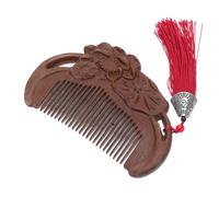 CLISPEED Handmade Sandalwood Comb Wide Tooth Carved Massage Tool for Women Hair Brush Portable Travel Natural Wood Comb