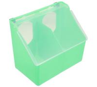 CLISPEED Hangable Dual-hole Pigeon Feeder Lid, Multi-compartment Bird Food and Water Trough for Bird Cages, Green Parrot and Cockatiel Cage Accessory for Outdoor and Indoor Use