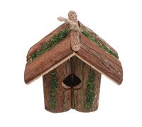 CLISPEED Hanging Bird House Outdoor Garden Decor Hummingbird Nesting Box Natural Tree Bark Birdhouse Hang Design Garden Artistry