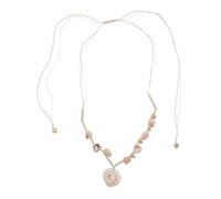 CLISPEED Hawaiian Conch Shell Necklace Handmade Ocean-inspired Clavicle Chain Lightweight Beach Jewelry for Women Summer Tropical Party Accessory