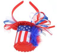 CLISPEED Headband Cloth and Plastic Material Comfortable Won't Slip 4th of July Patriotic with American Flag Boppers for Independence Day Celebrations and Party Outfits