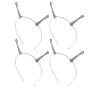 CLISPEED Headband Lightweight 4pcs Band the Glow Women for Dark Antenna Alien Silver Plastic Halloween Hair with Glowing Effect, for Space Themed Party Carnival