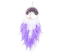 CLISPEED Healing Crystal Dream Catcher Ornament with Tree of Life and Romantic Home and Car Hanging Decor for and Bedroom Ambiance