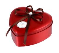 CLISPEED Heart Shaped Candy Storage Tinplate Wedding Candy Boxes with Decorative Bow Lid for Anniversary