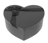 CLISPEED Heart Shaped Gift Box Empty Gift Box Black Paper with Ribbon for Chocolate Candy Cosmetic Valentine’s Day Birthday