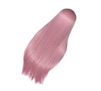 CLISPEED Heat Resistant Long Wavy Pastel Pink Wig for Women Adjustable Natural Cosplay Party Hair with Middle Part Premium No Shedding High Density Wig