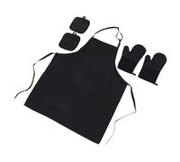 CLISPEED Heat Resistant Oven Mitts Adjustable Chef Apron Pot Holders Cotton Silicone Non-slip Secure Grip Cooking Grilling Kitchen Accessories