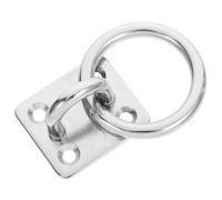 CLISPEED Heavy Duty 304 Stainless Steel Square Pad Eye round Ring, 6mm Mounting Hook for Ceiling and Wall Hanging, Corrosion-resistant Hardware for Playground and Outdoor Equipment