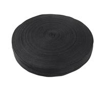 CLISPEED Heavy Duty Black Cotton Herringbone Twill Webbing Ribbon for Bag Handles and Hanging up Cards, Anti-Wrinkle Strong Dry Friction, Sturdy 45m Roll for Sewing and Package