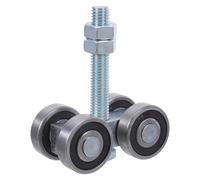 CLISPEED Heavy Duty Industrial Sliding Door Hardware Track with 4-Wheel Roller Assembly, Taller Rail Hanging Trolley for Barn, Shed, and Warehouse Sliding Doors Replacement